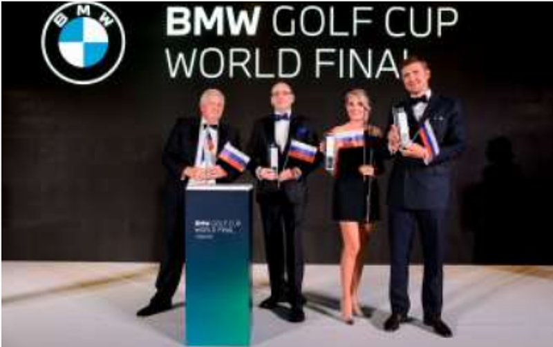 Team Russland gewinnt das BMW Golf Cup Weltfinale in Dubai.